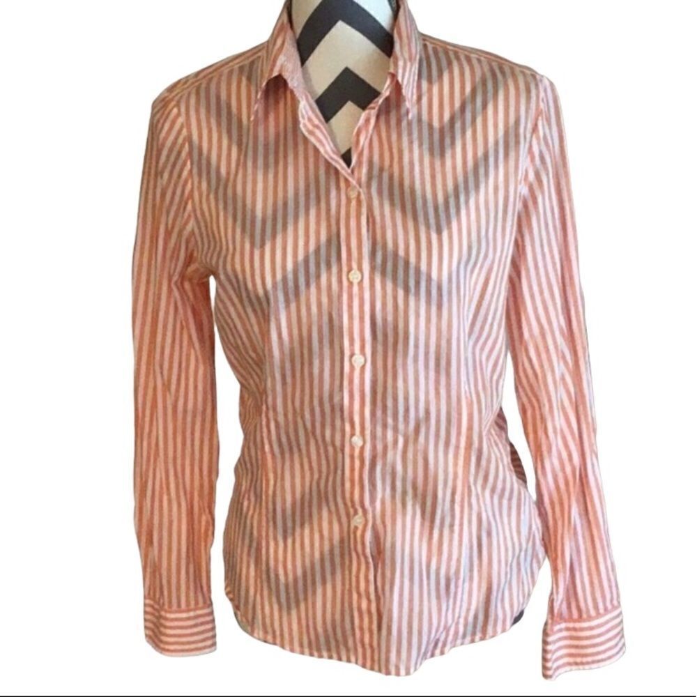 The Limited Blouse Peach and. White Medium